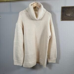 Women's Lovers and Friends Cream Turtleneck Long Sleeve Sweater Dress Size M NEW